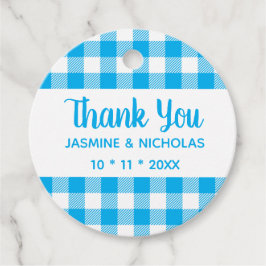 Etiquetas Para Lembrancinhas Casamento Rustic Xadrez Blue Gingham Obrigado
