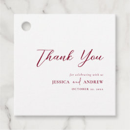 Etiquetas Para Lembrancinhas Casamento Simples e Vermelho Brilhante Minimalista