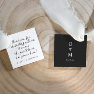Etiquetas Para Lembrancinhas Casamento Simples Moderno Preto e Branco à Mão