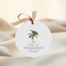 Etiquetas Para Lembrancinhas Casamento Tropical de Praia Mínima da Árvore Palm
