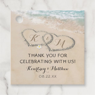 Etiquetas Para Lembrancinhas Casamento Tropical Vintage Beach Heart Shore