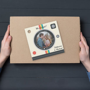Etiquetas Para Lembrancinhas Casamento Único de Foto do Casal de Câmera Instant