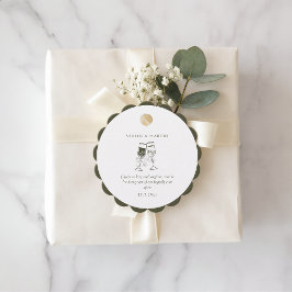Etiquetas Para Lembrancinhas Casamento Verde Elegante em Madeira de Oliveira