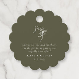 Etiquetas Para Lembrancinhas Casamento Verde-Oliva HEIDI