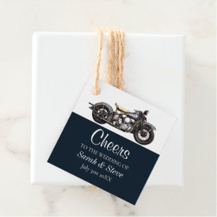 Etiquetas Para Lembrancinhas Casamento vintage de Motocicleta Cheque Node Groom