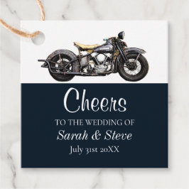 Etiquetas Para Lembrancinhas Casamento vintage de Motocicleta Cheque Node Groom