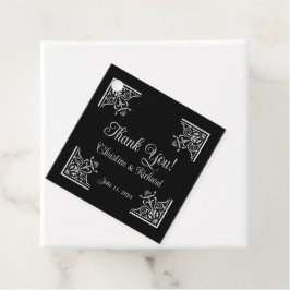 Etiquetas Para Lembrancinhas Casamento vintage preto-e-branco "Obrigado"