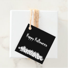 Etiquetas Para Lembrancinhas Cascas brancas pretas do Halloween empilham costum