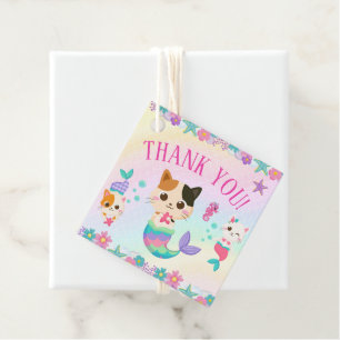 Etiquetas Para Lembrancinhas Cat Meowmaid Sereid Girl Festa de aniversário