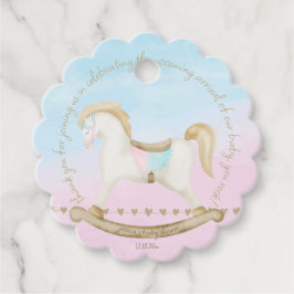 Etiquetas Para Lembrancinhas Cavalo-Rocco Azul Cor-de-rosa Sexo Neutro Chá de f