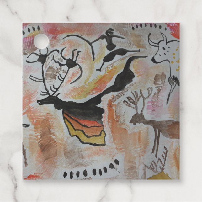 Etiquetas Para Lembrancinhas Cave Art Abstrato (Frente)