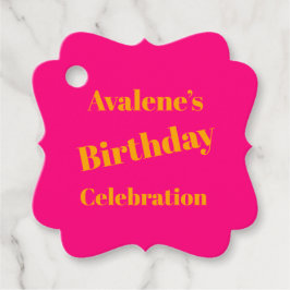 Etiquetas Para Lembrancinhas Celebração de aniversário laranja-escuro e brilhan