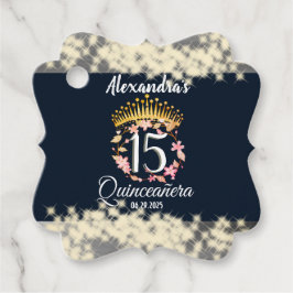 Etiquetas Para Lembrancinhas Celebração Elegante de Quinceanera marinho Silver