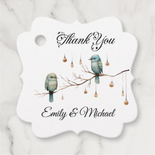 Etiquetas Para Lembrancinhas Celebração Rustic Woodland Love Birds