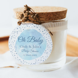 Etiquetas Para Lembrancinhas Celestial Oh Baby Blue Moon & Stars Chá de fraldas