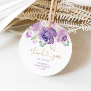 Etiquetas Para Lembrancinhas Chá de bebê agradecimento floral roxo