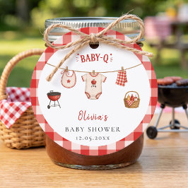 Etiquetas Para Lembrancinhas Chá de Bebê BBQ Rustico Xadrez Vermelho