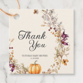 Etiquetas Para Lembrancinhas Chá de Bebê Boho de Abóbora Floral de Outono
