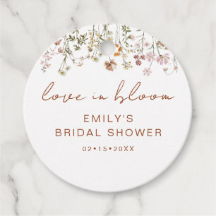 Etiquetas Para Lembrancinhas Chá de Bebê Boho de Flores Silvestres Amor em Flor