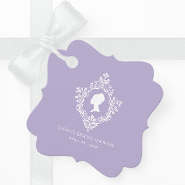 Etiquetas Para Lembrancinhas Chá de Bebê da Noiva Lavanda Vintage Crest Regency