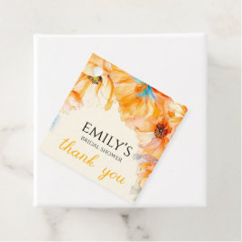 Etiquetas Para Lembrancinhas Chá de bebê da Orange Poppy Bloom agradecimentos