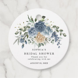 Etiquetas Para Lembrancinhas Chá de Bebê das Noivas em Azul Poeira e Champanhe 