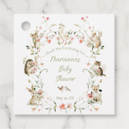 Etiquetas Para Lembrancinhas Chá de Bebê de Animais da Floresta com Aquarela de