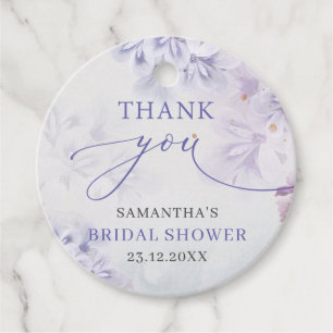 Etiquetas Para Lembrancinhas Chá de bebê de casamento com elegantes flores roxa