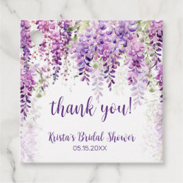 Etiquetas Para Lembrancinhas Chá de Bebê de Noiva com Wisteria em Aquarela Roxa