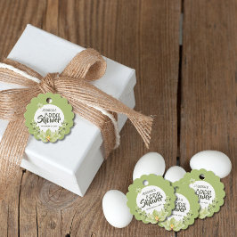 Etiquetas Para Lembrancinhas Chá de Bebê de Noiva Floral Clívia Aquarela Verde