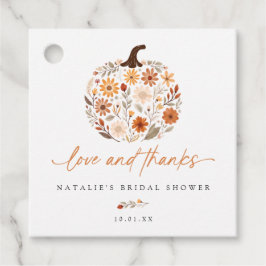 Etiquetas Para Lembrancinhas Chá de Bebê de Outono com Abóbora e Flores Silvest