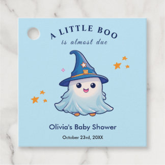 Etiquetas Para Lembrancinhas Chá de Bebê do Pequeno Boo Azul de Halloween