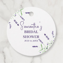 Etiquetas Para Lembrancinhas Chá de Bebê em Aquarela Roxa com Flores de Lavanda