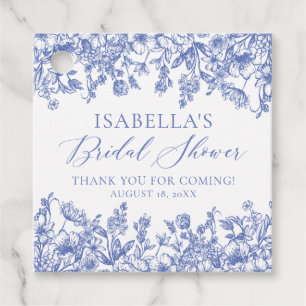 Etiquetas Para Lembrancinhas Chá de Bebê Floral Azul Empoeirado Vintage Elegant