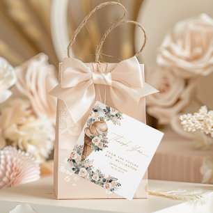 Etiquetas Para Lembrancinhas Chá de Bebê Floral Boho com Sorvete Servido em Por