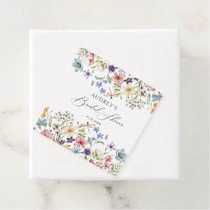 Etiquetas Para Lembrancinhas Chá de Bebê Floral de Flores Silvestres Coloridas