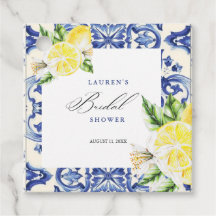 Chá de Bebê Floral de Limão Mediterrâneo Elegante