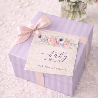 Etiquetas Para Lembrancinhas Chá de Bebê Floral Doce Bebê em Flor