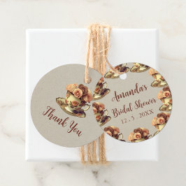 Etiquetas Para Lembrancinhas Chá de Bebê Floral Dourado Vintage