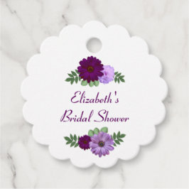 Etiquetas Para Lembrancinhas Chá de Bebê Floral Peônia Roxa