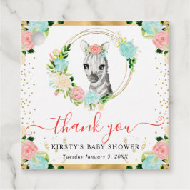 Etiquetas Para Lembrancinhas Chá de Bebê Floral Zebra Cute Jungle Aquarela