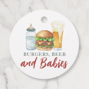Etiquetas Para Lembrancinhas Chá de Bebê Obrigado Bebês, Hambúrgueres e Cerveja