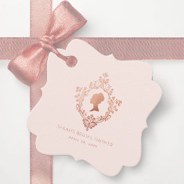 Etiquetas Para Lembrancinhas Chá de Bebê Rosa Vintage Régence com Dourado Rosa