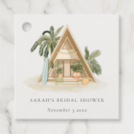 Etiquetas Para Lembrancinhas Chá de Bebê Rústico Tropical de Palhaque da Praia