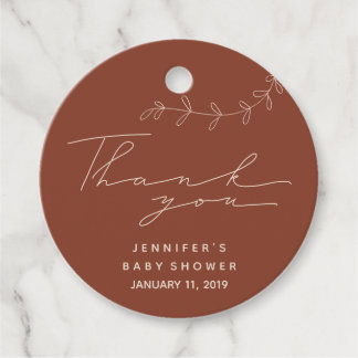 Etiquetas Para Lembrancinhas Chá de Bebê Terracota Floral Roteiro Simples