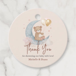 Etiquetas Para Lembrancinhas Chá de Bebê Urso Teddy Obrigado Bege