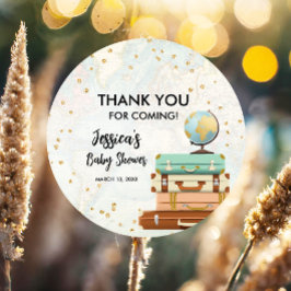 Etiquetas Para Lembrancinhas Chá de fraldas Adventure Dourado Confetti