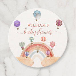 Etiquetas Para Lembrancinhas Chá de fraldas Arco-Íris de Balão de Ar Quente Col