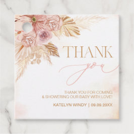 Etiquetas Para Lembrancinhas Chá de fraldas Boho Pampas Grass Obrigado