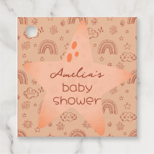 Etiquetas Para Lembrancinhas Chá de fraldas Boho Peachy Weather